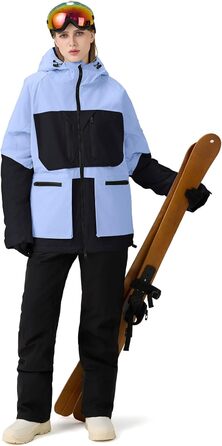 Жіночий комплект гірськолижний HOTIAN: куртка та штани, водонепроникний, вітронепроникний, теплий, для зимових видів спорту, розмір M, колір: BU+BK