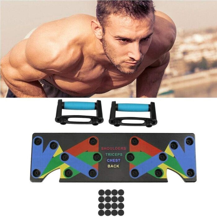 Лежанка для віджимань 9-в-1 для чоловіків, тренажер для фітнесу, підтримка для пресу, розвиток м'язів грудей, рук та пресу