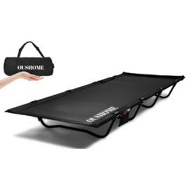 Легке туристичне ліжко для кемпінгу, 160 кг, чорне. Розкладне, портативне, для відпочинку на природі, вдома, в горах, на дачі.