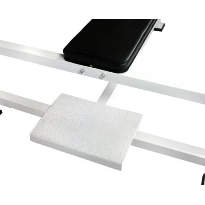 Лавка для жиму GORILLA SPORTS з тримачем для гантелей, 143x110x103 см, до 250 кг, біла — тренувальна фітнес-лавка для дому та спортзалу