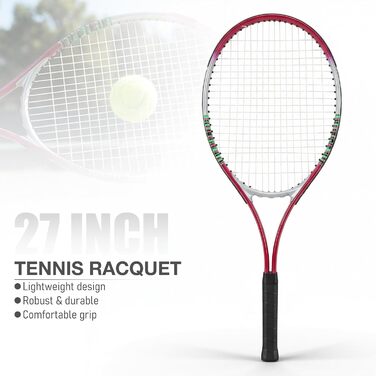 Тенісний ракетковий спортивний інвентар EVTSCAN, 27 дюймів, професійний, з алюмінієвого сплаву, для початківців та досвідчених гравців