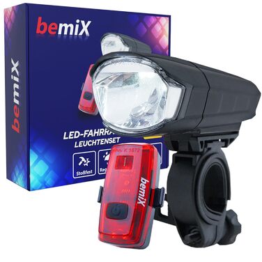 Набір велосипедних ліхтарів BemiX StVZO, LED, водонепроникні, з швидкою фіксацією