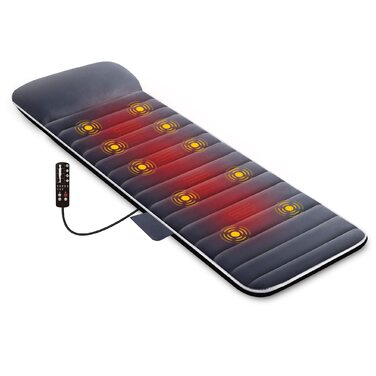 Масажний килимок Snailax з 10 вібраційними моторами та 4 терапевтичними нагрівальними подушками. Зігріваючий масажний килимок для спини та ніг, 175*60*5 см. Чудовий подарунок для чоловіків та жінок