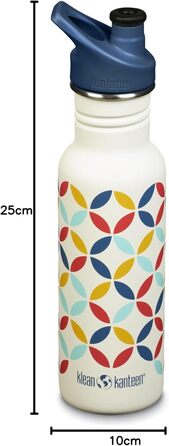 Пляшка для води Klean Kanteen Classic Narrow Retro-Punkt 532 мл, сталева, вузька горловина