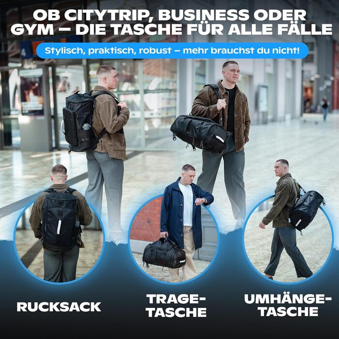 Спортивна сумка-рюкзак для чоловіків та жінок, 42 л, чорна. Сумка для вихідних, спортивна, для плавання, невелика дорожня сумка