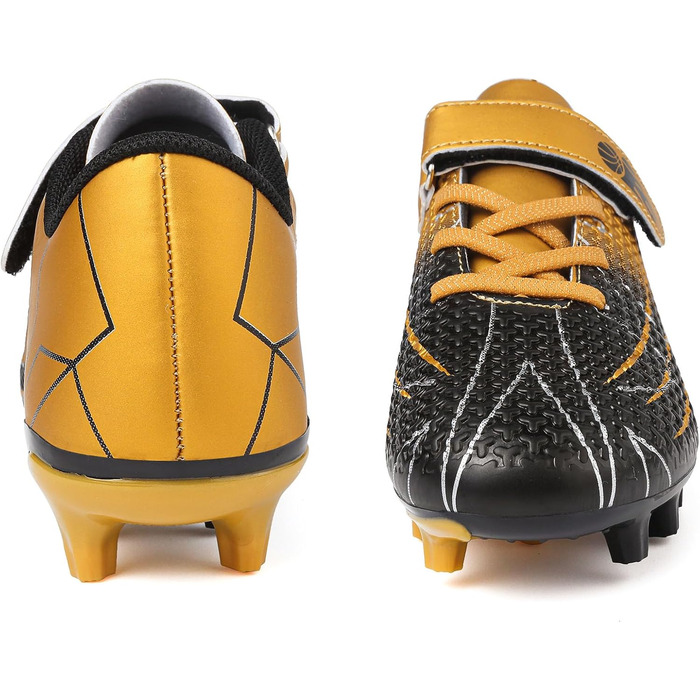 Дитячі футбольні бутси з шипами, професійні, чорно-золоті (35 EU)