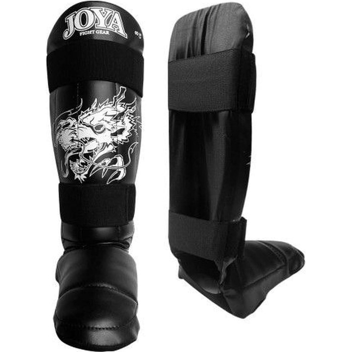 Захист гомілки JOYA для кікбоксингу Дракон, білий, XS, штучна шкіра, для муай-тай та єдиноборств