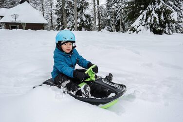 Дитячі сани STIGA Snowpower з кермом, від 5 років, зелено-чорні