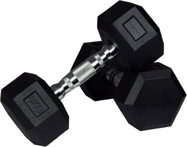 Гантелі шестигранні Wuuhoo Dorian 2 x 6 кг, литий чавун з гумовим покриттям, для силових тренувань вдома, ергономічна ручка, набір 2 шт.