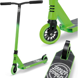 Трюковий самокат Motion Stunt Scooter Urban Pro для дітей та підлітків від 8 років, преміум-якість, ABEC 9, колеса 110 мм, міцний, для скейтпарку та школи, чорний-зелений