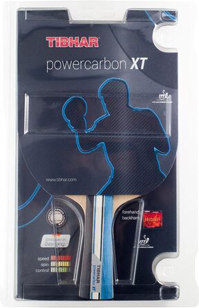 Настільний тенісний ракетка Tibhar Powercarbon XT, універсальна та атакуюча, ITTF, жовта