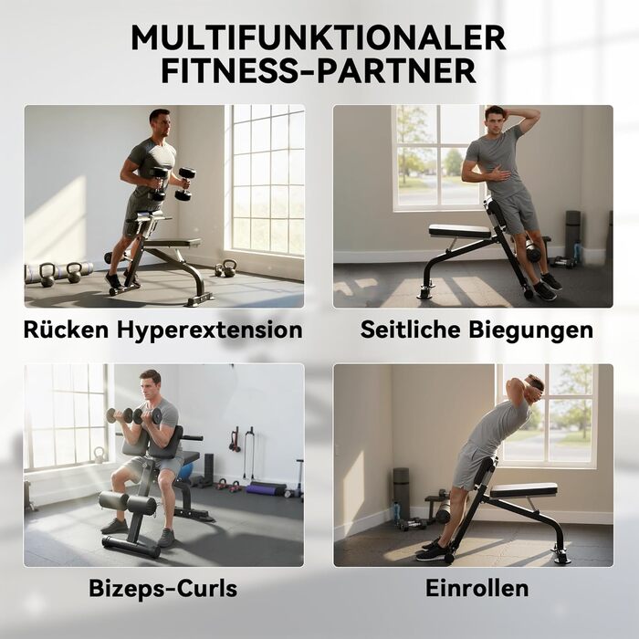 Спортивна лава SPORTNOW для тренувань вдома: складана, багатофункціональна, регульована, до 150 кг