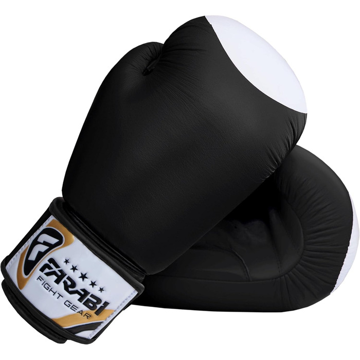 Боксерські рукавички Farabi з натуральної шкіри для боксу, MMA, муай-тай, кікбоксингу, тренувань та спарингів