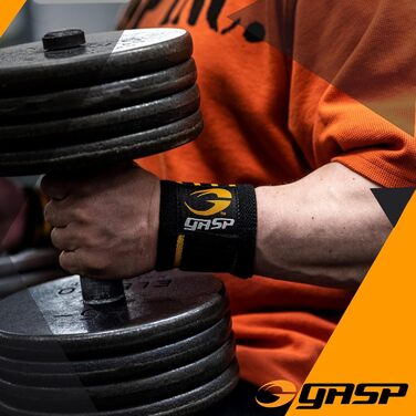 Чоловічі зап'ясткові фіксатори GASP Hardcore, чорні, для важкої атлетики