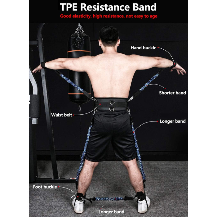 Стрічки опору для боксу Sfeexun: набір еспандерів для фітнесу та боксу, 3 рівні опору (300/200/150 lbs)