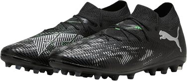 Кросівки футбольні PUMA Future 8 Match Mg - чорний, сріблястий, флуоресцентний зелений, 46 EU