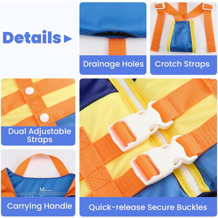 Дитяча жилетка для плавання Gogokids для хлопчиків, 1-9 років, рожева, блакитна, помаранчева