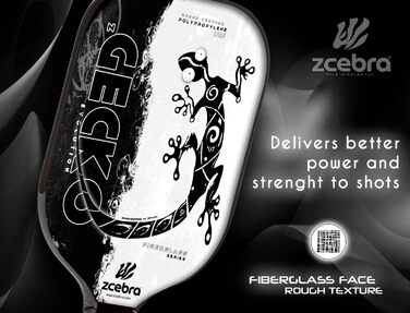 Ракетка для піклболу ZGECKO (біла), композитна, легка, з серцем з бджолиного дерева та поліпропіленом