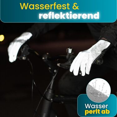 Водонепроникні велосипедні рукавички Valkental® з ізоляцією 3M | З підкладкою та зчепленням | Зимові та перехідні рукавички [Чоловічі та жіночі] з функцією сенсорного екрану - GloRider Повністю світловідбиваючі/Сірий M для перехідного періоду (до 6°C, 2-ш