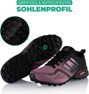 Трекінгові черевики для жінок та чоловіків, дихаючі, для трекінгу та трейлраннінгу, розмір 39 EU, фіолетово-чорні