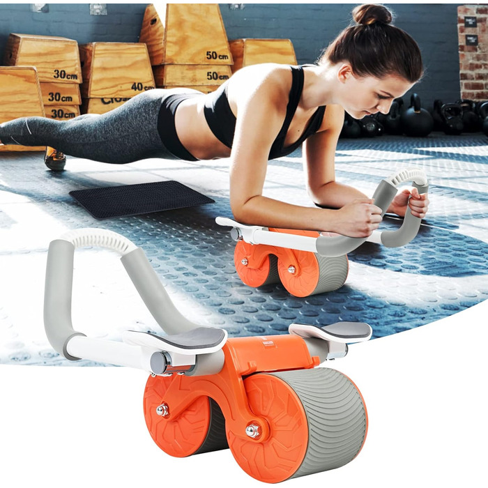 Ролик для пресу FORMIZON з підтримкою ліктів, тренажер для пресу з подвійними колесами та автоматичним відскоком, для тренування корпусу вдома