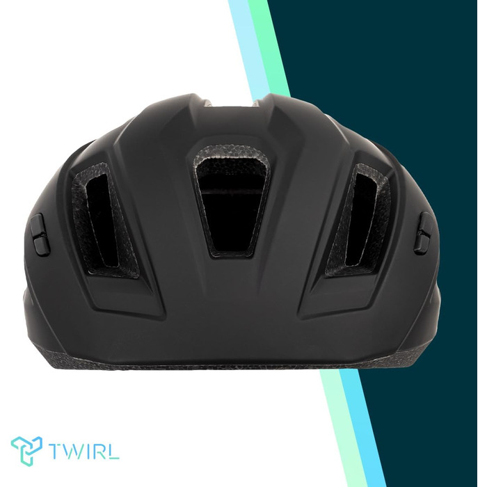Велосипедний шолом TWIRL City ONE чорний, з LED-підсвічуванням, сучасний дизайн, регульований розмір L (57-60 см), вентиляція, ударостійкий, легкий, якісний пластик