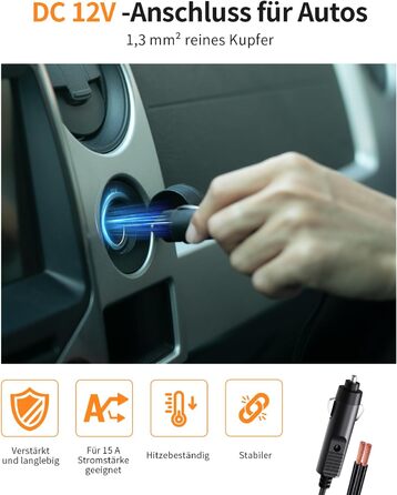 Електричний насос GICLE 60PSI для SUP, SUP-дошок, надувних човнів, велосипедів та наметів. Двоступеневий, швидка підкачка 12V