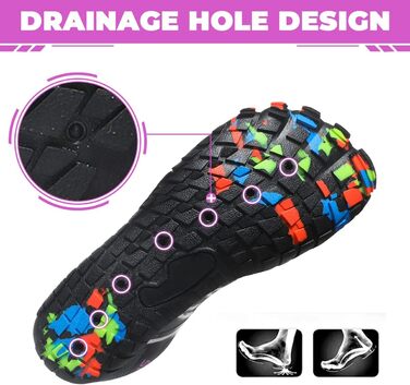 Зручні шкарпетки для плавання та відпочинку Ziitop: чоловічі та жіночі, швидко сохнуть, з дренажними отворами. Ідеальні для пляжу, басейну, каякінгу, фітнесу, трейлраннінгу та хайкінгу. Розміри 35-46 (37 EU), сірі