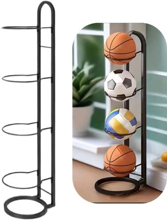 Металевий стійкий органайзер для м'ячів на 4 яруси - футбольні, баскетбольні, волейбольні