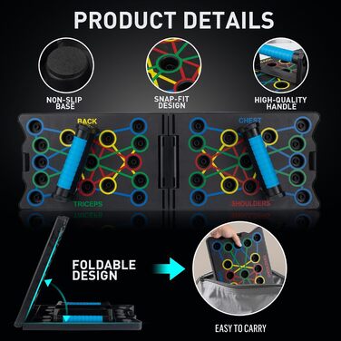 Бруски для віджимань 24 в 1, багатофункціональні, складані, портативні. Тренажер для м'язів, ефективні віджимання для чоловіків та жінок