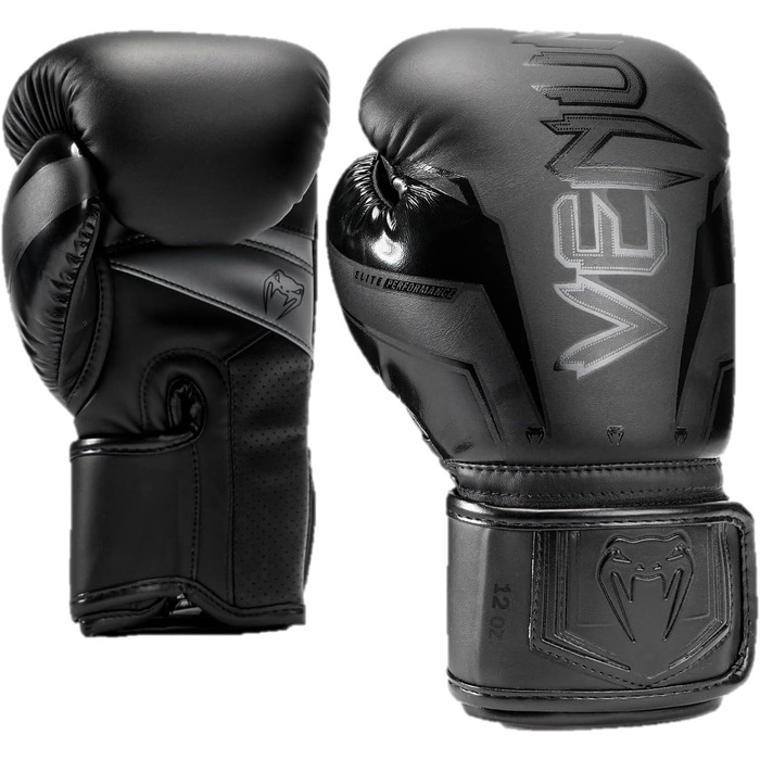 Боксерські рукавички Venum Elite Evo чорного кольору, 16 Oz