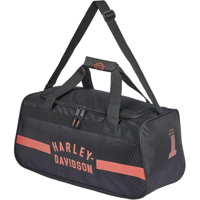Спортивна сумка Harley-Davidson Rust Orange #1 Logo з плечовим ременем, чорна