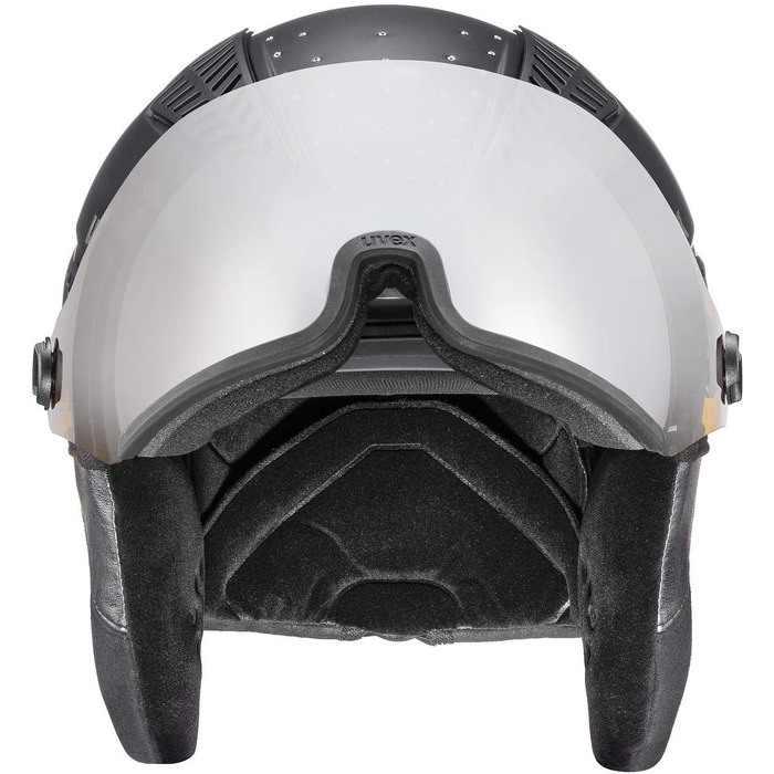 Лижний шолом uvex hlmt 600 visor з візором для жінок і чоловіків, регульований розмір 55-57 см, чорний матовий