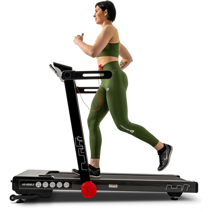 Бігова доріжка Hop-Sport Aspire HS-2500LB для дому, 3 к.с., 50x125 см, до 18 км/год, USB, Bluetooth, дисплей, навантаження до 150 кг, нахил до 15°