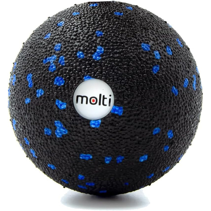 Набір для самомасажу molti: фасцієва ролика 33x14 см, дуобол 16x8 см, масажний м'яч 8 см, для спини й ніг, чорний-синій