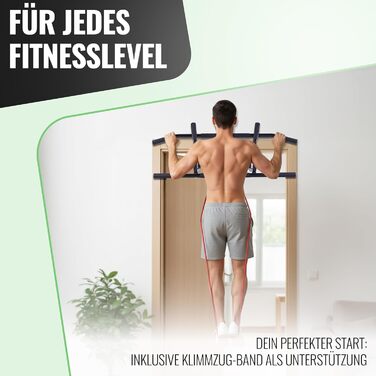 Климмер для дверного отвору без свердління, стабільний турнік для підтягувань та віджимань, з ременем для підтягувань, чорний, професійний, до 90 см