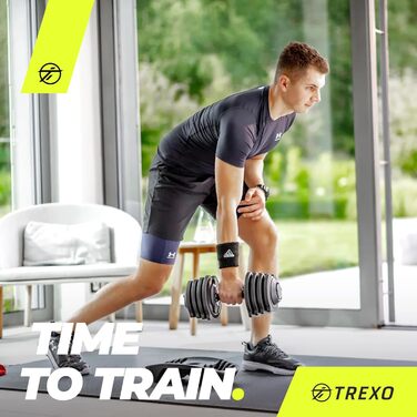 Регульована гантеля TREXO 18-40 кг з заліза для силових тренувань, зручна рукоятка, налаштування ваги обертанням