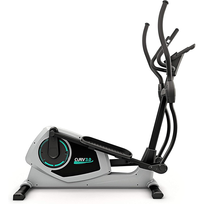 Еліптичний тренажер Bluefin Fitness CURV 3.0 | Кардіотренування вдома | LCD дисплей, Bluetooth, додаток | Чорний та сірий сріблястий