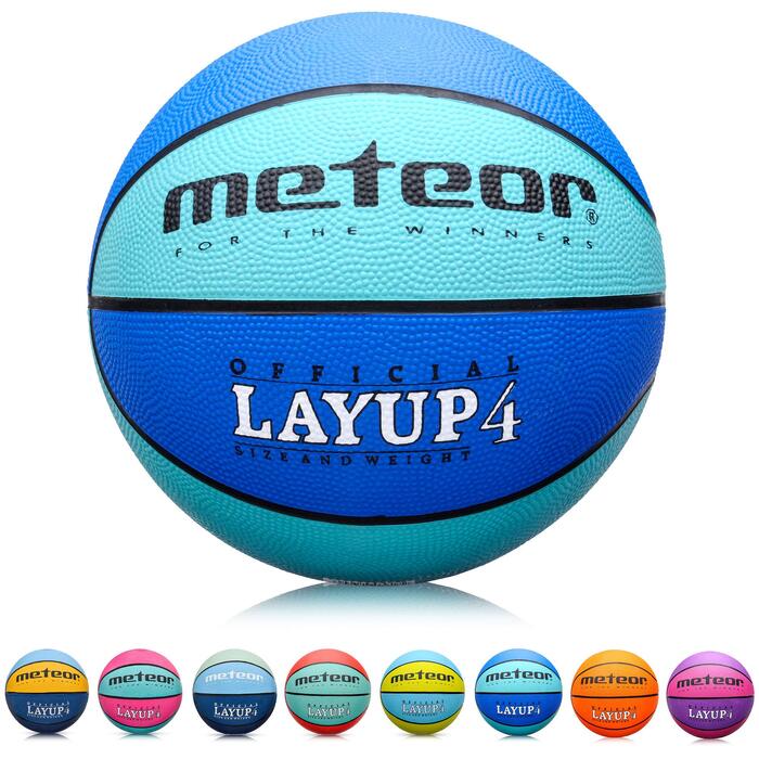 Дитячий баскетбольний м'яч meteor Layup Kinder Mini для дітей 4-8 років, розмір #4, синій — м'який тренувальний м'яч для навчання