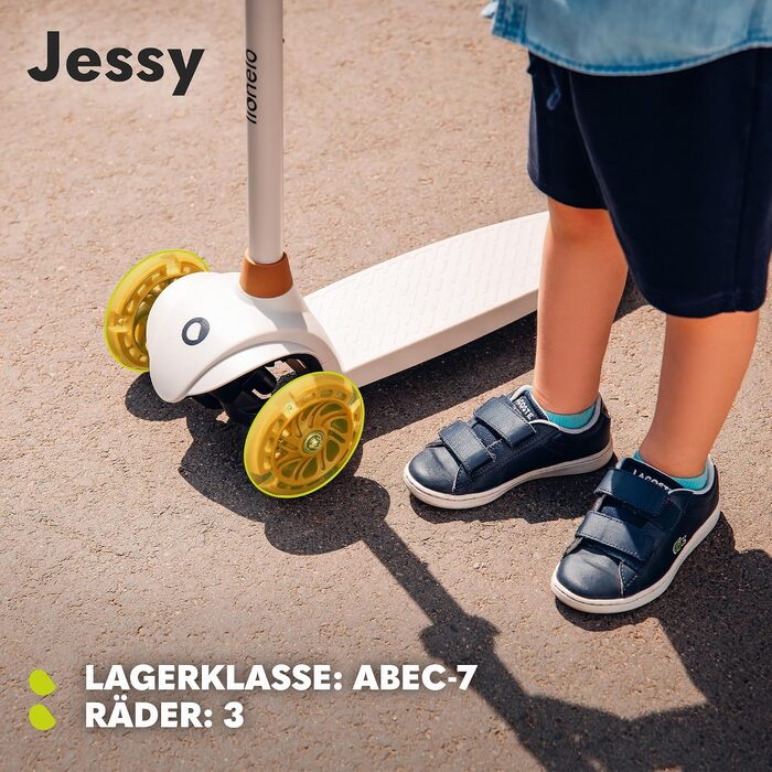 Дитячий триколісний самокат LIONELO Jessy Premium з LED-підсвіткою коліс, регульованою висотою та протиковзаючою платформою, рожевий (до 50 кг, 3+ роки)