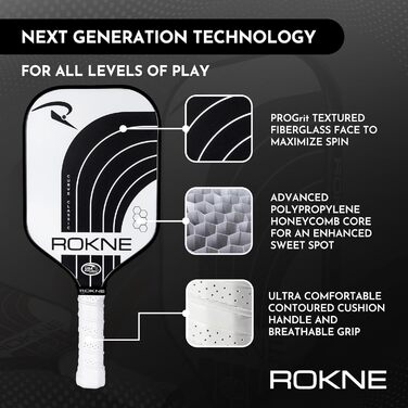 Ракне Curve Classic - ракетка для піклболу | Скловолокно, схвалена USAPA | Професійний рівень, максимальний оберт та потужність