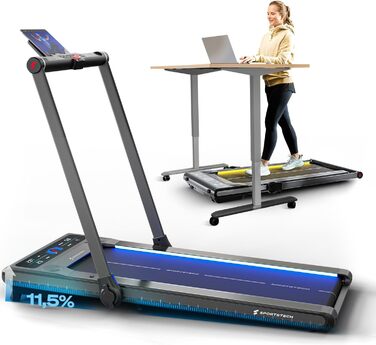 Біговий тренажер Sportstech sWalk Plus – складний, Bluetooth, LED дисплей, змащення, швидкість до 12 км/год