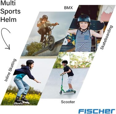 Дитячий велосипедний шолом FISCHER BMX з LED підсвіткою, для велосипеда, самоката та екстремальних видів спорту