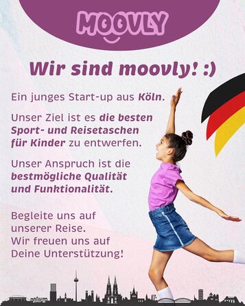 Дитяча спортивна сумка Kinder Sporttasche 25 л для дівчаток - рожево-фіолетовий принт, з відділенням для взуття та мокрих речей, регульований плечовий ремінь