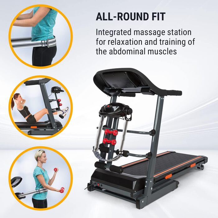 Capital Sports Pacemaker F120 - електричний біговий тренажер для дому з масажною станцією, складний, до 12 км/год