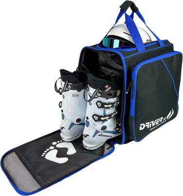 Рюкзак для лижних черевиків Driver13 з відділенням для шолома. Підходить для лиж, сноуборду, роликів та чоботів. Оригінальна модель з 2007 року, чорно-синій.