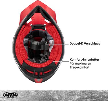Мотокросовий шолом MTR X7B Evo ECE 22.06, без візора, вентиляція, для мотоциклів та MTB, чорний/срібний/червоний, розмір XS-XXL