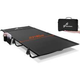 Розкладне ліжко Sportneer для кемпінгу та відпочинку на природі: легке, компактне, алюмінієве (190x70 см)