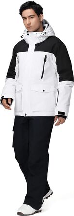 Комплект гірськолижний чоловічий HOTIAN: куртка та штани. Теплий, водонепроникний, вітронепроникний костюм для сноуборду та гірськолижного спорту. Розмір M. HB+BK