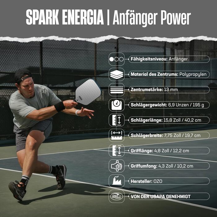 OZO ракетка для піклболу Power Blue для початківців